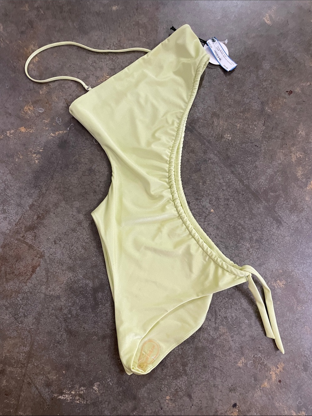 Tularosa Pale Lemon Yellow One-Shoulder Bikini Top